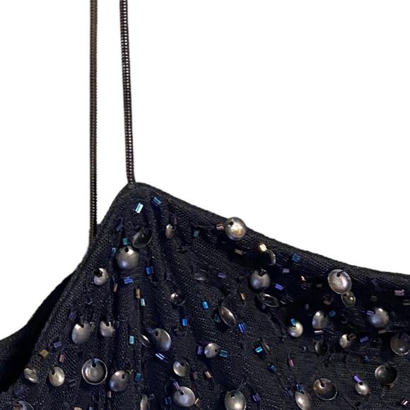 New MNG From Mango Dress Women’s Size 6 Asymmetrical Black Glitzy Evening Gown - Picture 4 of 16